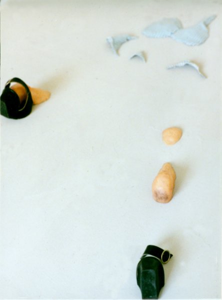 wax, pigment, cotton, leather